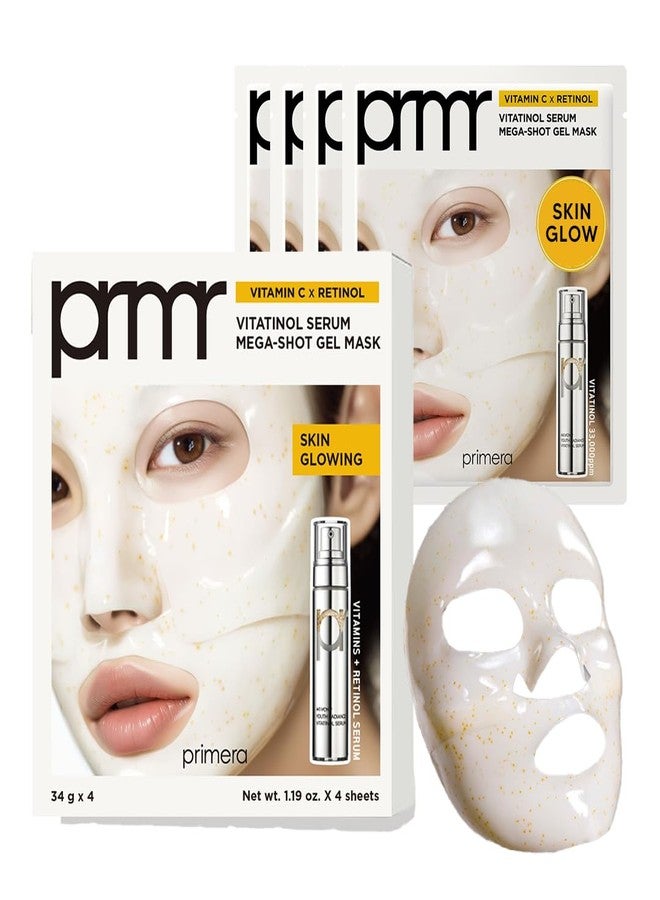 Primera PRMR Vitatinol Serum Gel Mask | Overnight Melting Masks, for Collagen Synthesis with Vitamin C & Retinol, Immediate Pore Tightening, Firming and Hydrating 34g x 4EA - Image 1